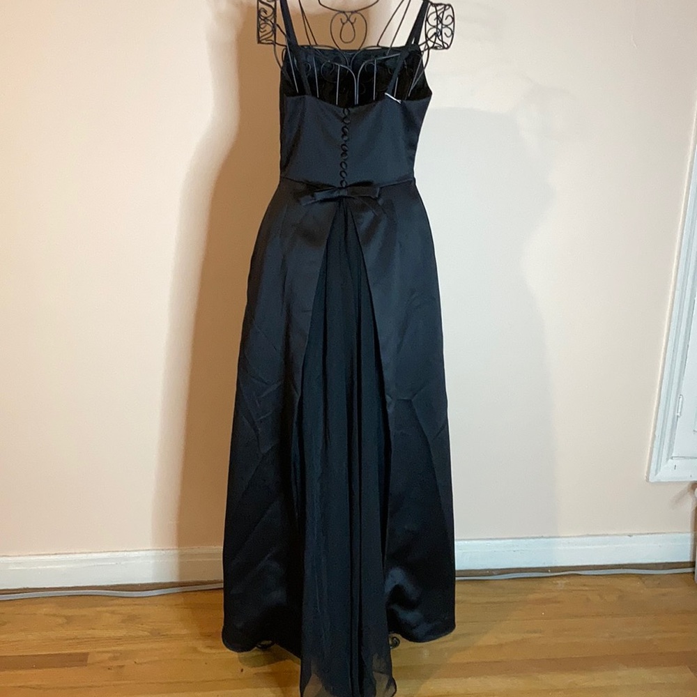 Classic Black Satin Formal Dessy Creations Dress 6